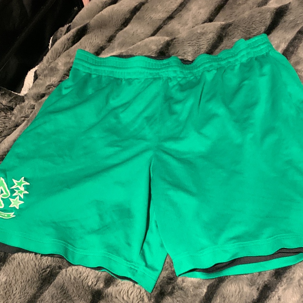 #356 Adidas Reversible Black Shorts with Green Trim - Picture 9 of 9